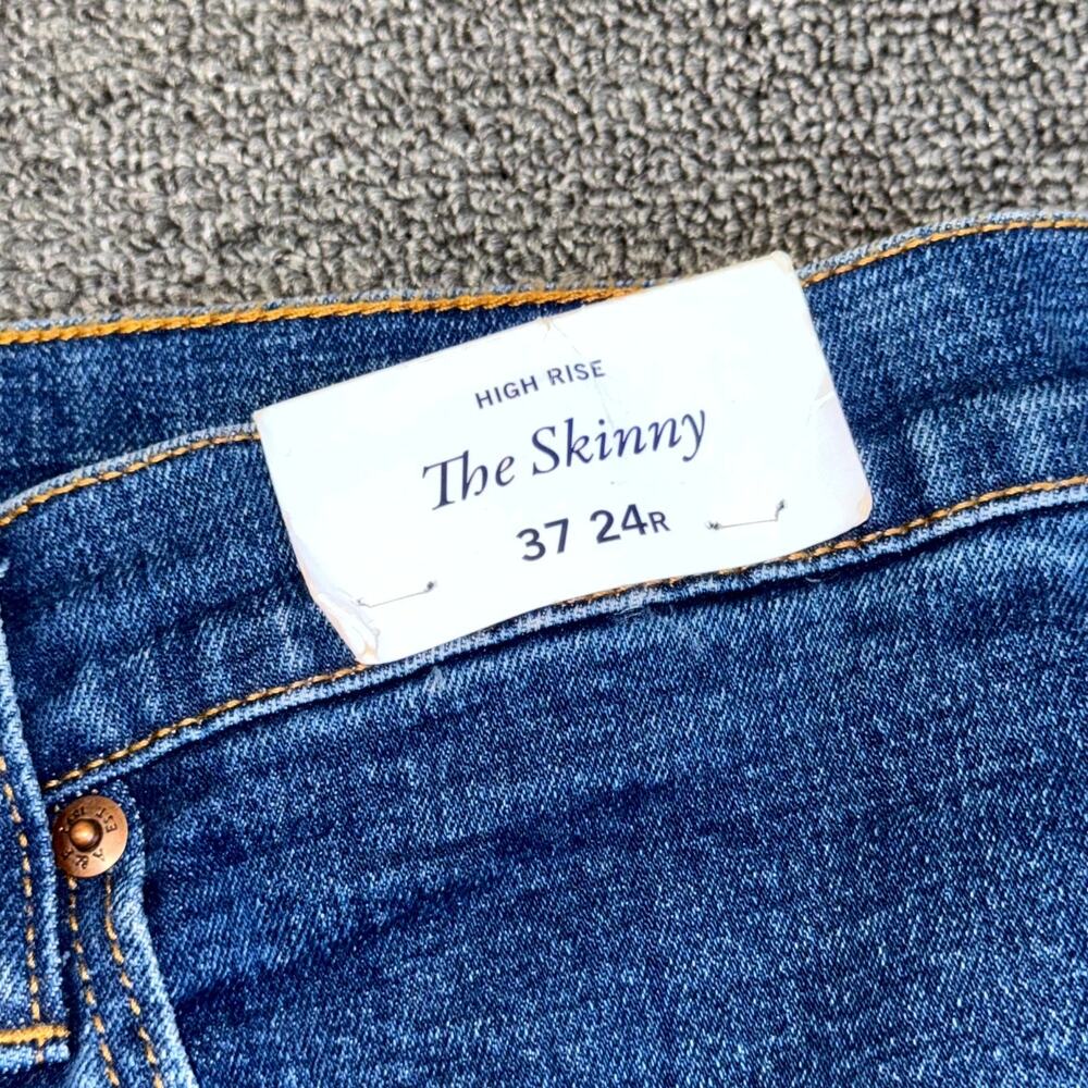 Abercrombie & Fitch The Skinny High Rise Jeans Womens Plus 37/24R Blue Denim NWT - Picture 4 of 8